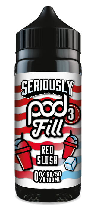 Vape juice bottle with red, white, and blue design on a black background