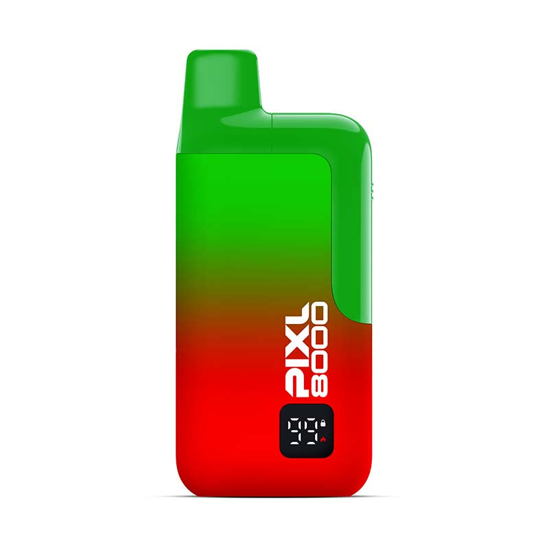 Green and red device with 'Pixl 8000' branding on a white background