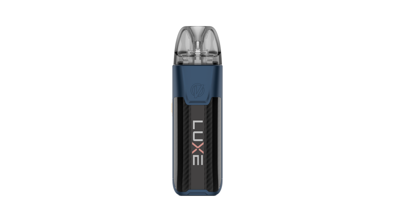 Blue XR Max 2 vape device with vaporesso 'LUXE' branding on a white background