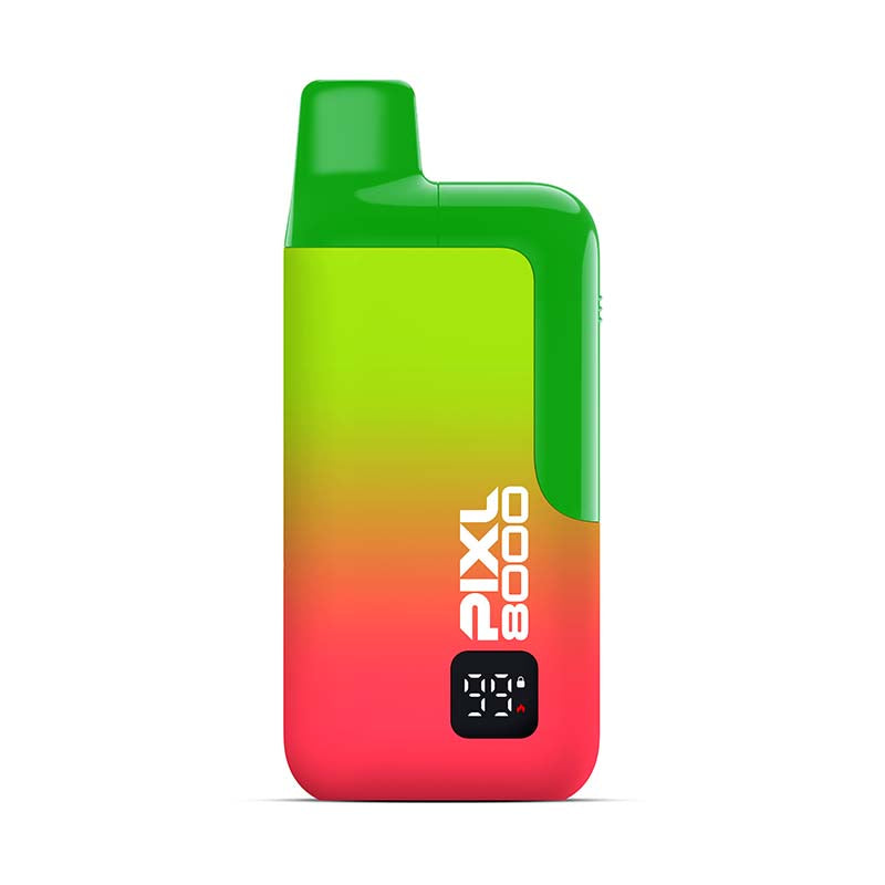 Gradient-colored electronic device with 'Pixl 8000' branding on a white background