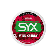 Syx Nicotine Pouch Freeze in white writing on a red tub extra strong strength