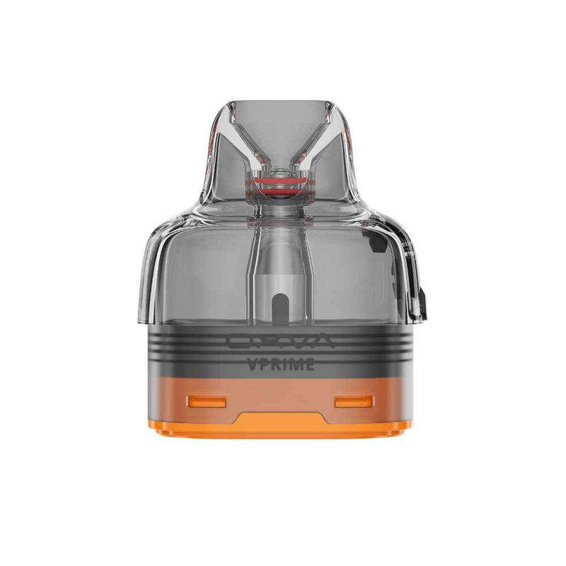 A 0.4ohm dual mesh clear and orange vape pod replacement coil assembly with a dark gray base, featuring the 'OXVA VPRIME2' branding, shown against a plain white background.