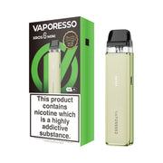 Vaporesso XROS 6 Mini vaping device green and packaging on a white background