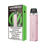 Vaporesso XROS 6 Mini vape device pink and packaging on a white background