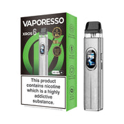Vaporesso XROS 6 vaping device grey and packaging on a white background