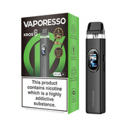Vaporesso XROS 6 vaping device slate black and packaging on a white background