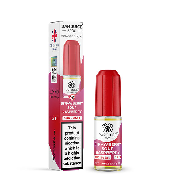 5mg Strawberry Sour Raspberry Bar Juice Nic Salt New Flavour