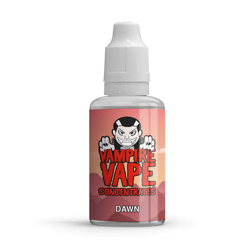 dawn 30ml concentrate on orange label with vampire branding in red and white lid