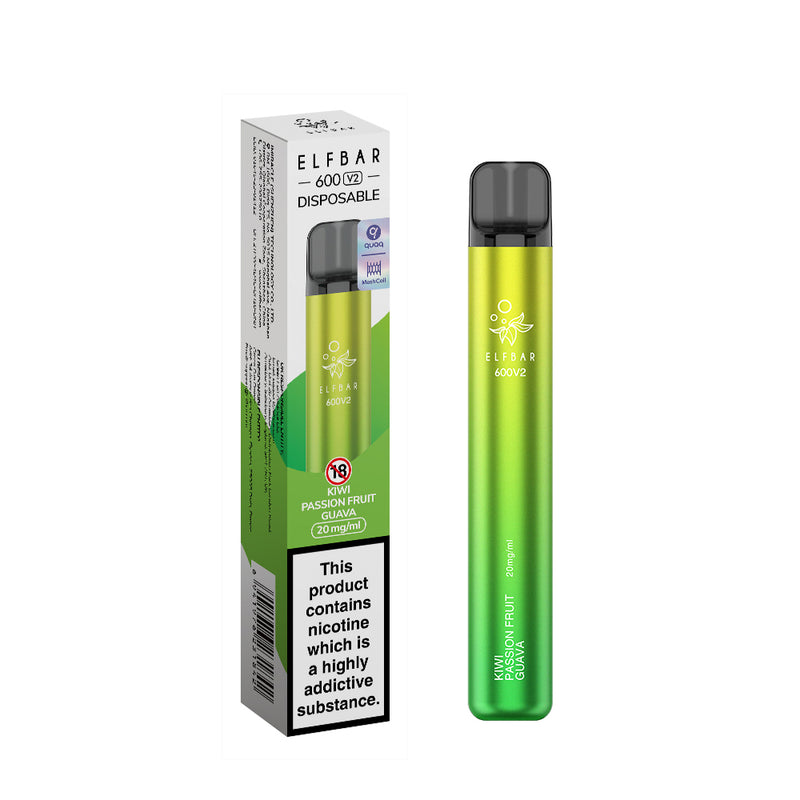 Elfbar 600V2 Disposable Vape Kiwi Passion Fruit Guava