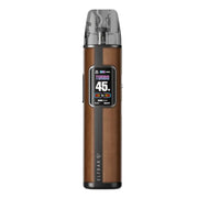 Elfx Pro Brown vape device with digital display on a white background