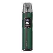 Elfx Pro Green vape device with digital display on a white background