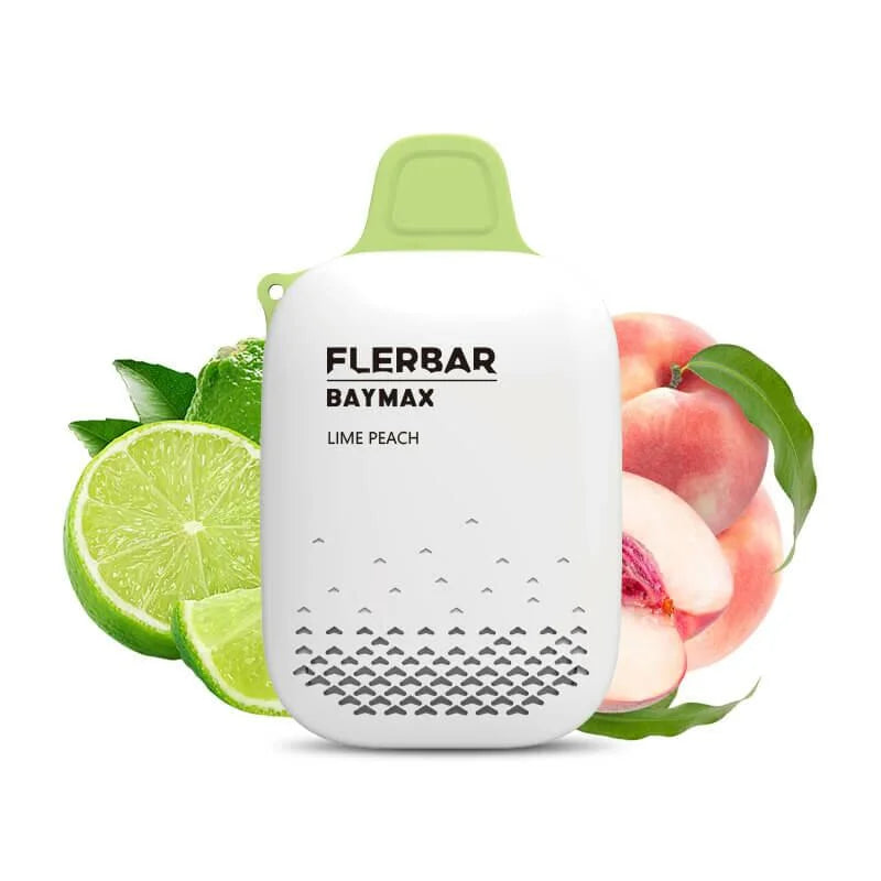 flerbar baymax zero nicotine disposable vape lime peach