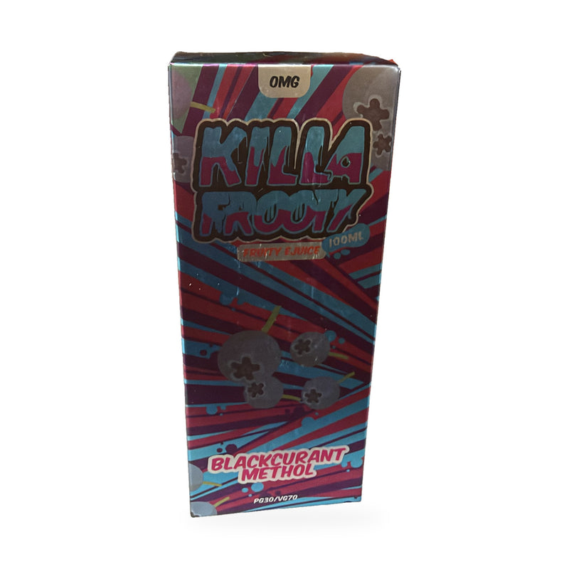 Killa Frootz Blackcurrant Menthol 100ml 0mg shortfill e-liquid box