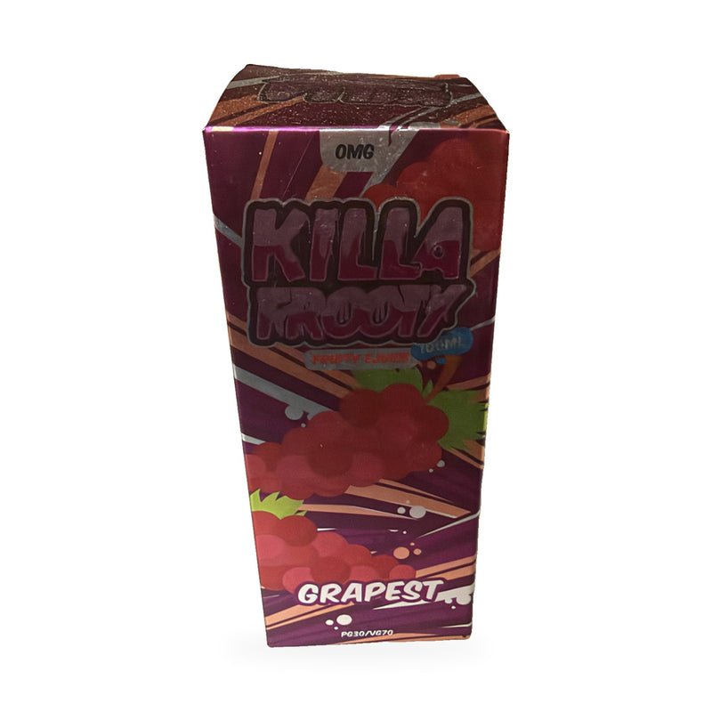Killa Frootz Grapest 100ml shortfill box front angle