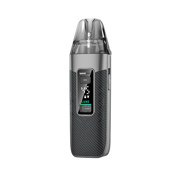 Luxe X3 Vape device with digital display on a white background