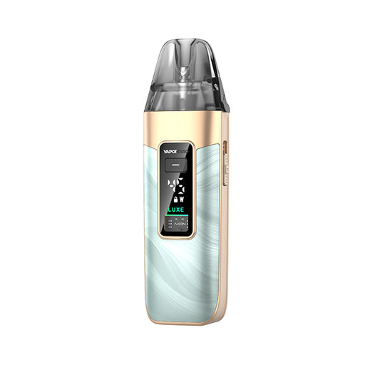 Luxe X3 Vape device with digital display on a white background