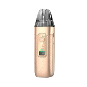 Luxe X3 vape kti Rose gold vape device with digital display on a white background