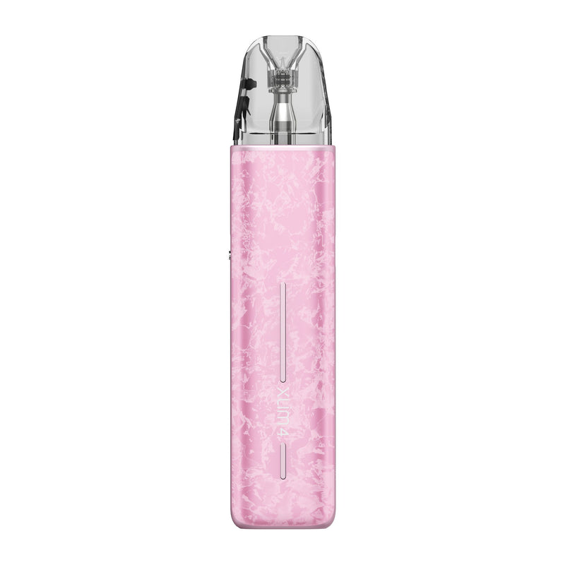 OXVA Xlim 4 in Nacre Pink, back view with Xlim 4 logo