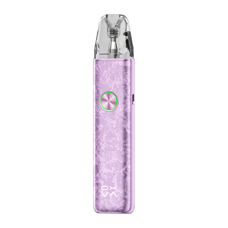 OXVA Xlim 4 in Nacre Purple, angled side view