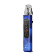 OXVA Xlim Pro 4 in Stardust Blue, angled view showing the side airflow slider