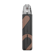 OXVA Xlim Pro 4 in Cocoa Black Leather, back view with Xlim Pro 4 logo