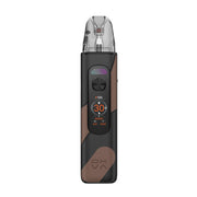 OXVA Xlim Pro 4 pod vape kit in Cocoa Black Leather, front view showing the colour screen