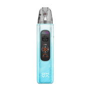 OXVA Xlim Pro 4 pod vape kit in Flowing Ice Blue, front view showing the colour screen