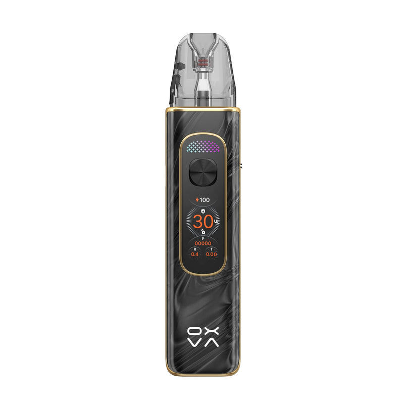 OXVA Xlim Pro 4 pod vape kit in Flowing Midnight, front view showing the colour screen