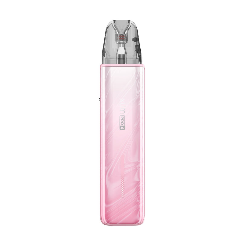 OXVA Xlim Pro 4 in Flowing Rose Pink, back view with Xlim Pro 4 logo
