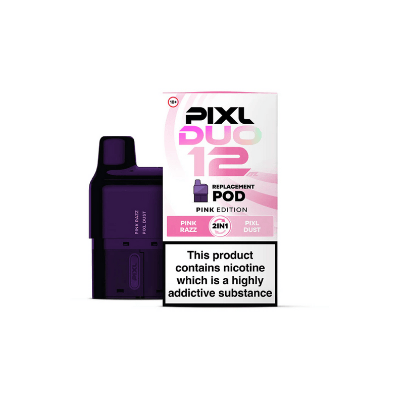Pixl duo pinkedition pods pink and cerise writing and white box