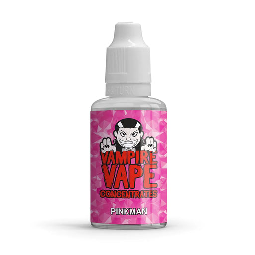 Pinkman 30ml Concentrate on a pink label with vampire vape branding in red.