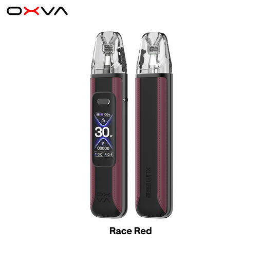 OXVA Xlim Pro 3 vaping device with 'Race Red' finish on a white background