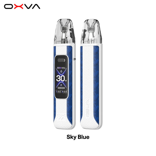OXVA Xlim Pro 3 vaping device with 'Sky Blue' color option on a white background