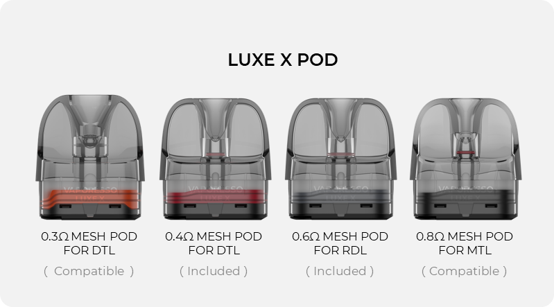 Vaporesso Luxe X Pod List