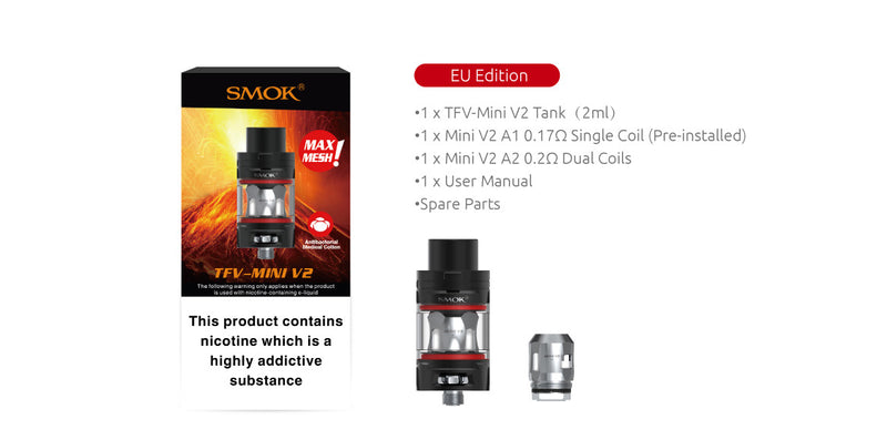 smok tfv mini v2 tank matte black vape shop birmingham
