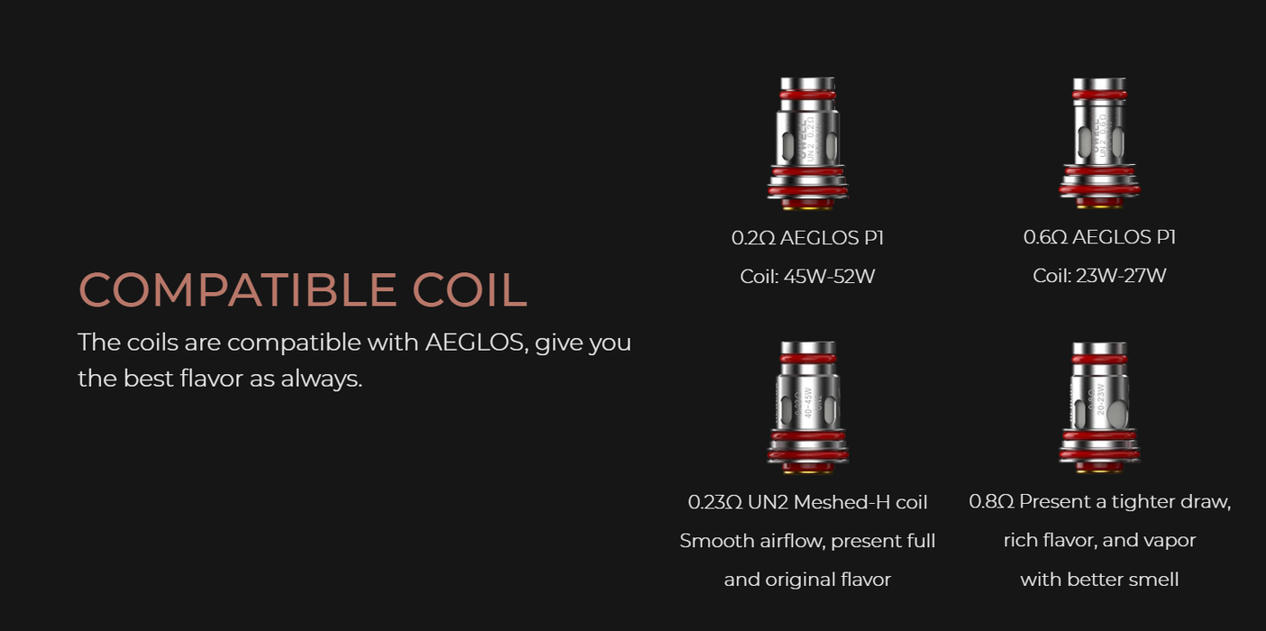 Uwell Aeglos Coils Chart