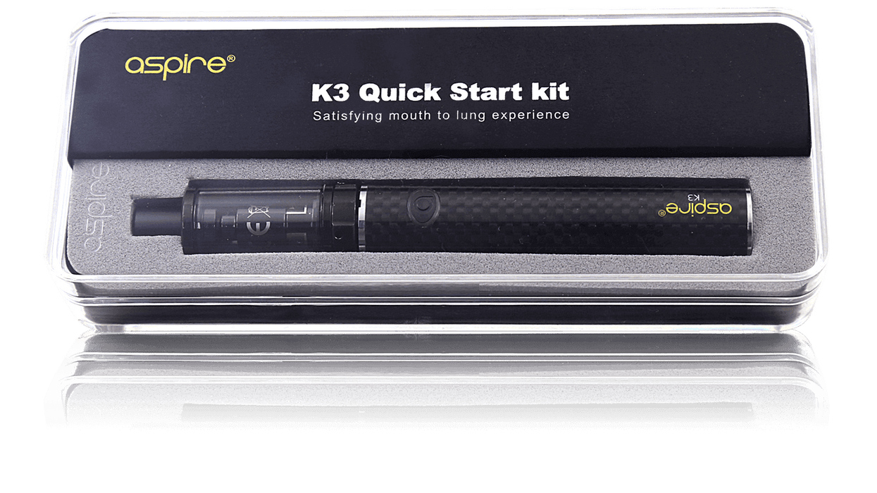Aspire K3 Quick Start Kit in Black inside the box