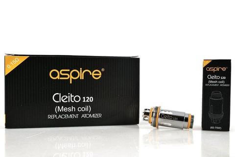 Aspire Cleito 120 Mesh Coils 0.15ohm in a Black individually wrapped pack of 5
