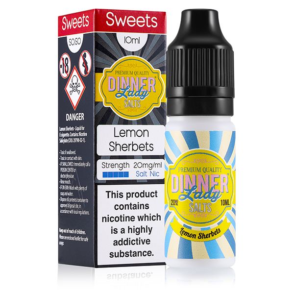 Dinner Lady Lemon Sherbets Salt Nic Nicotine Salt 20mg 10ml Bottle