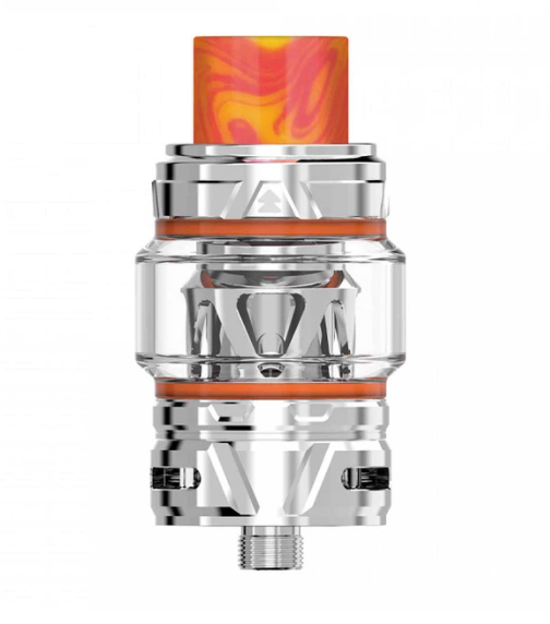 Horizontech Falcon 2 Vape Tank Silver with Marble Orange Colour Drip Tip