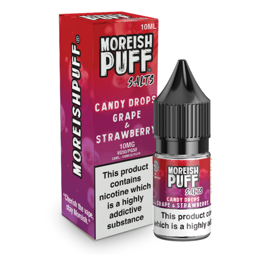 Moreish Puff Grape and Strawberry Candy Drops Nic Salt