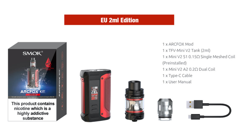 Smok ARCFOX Vape Kit Contents