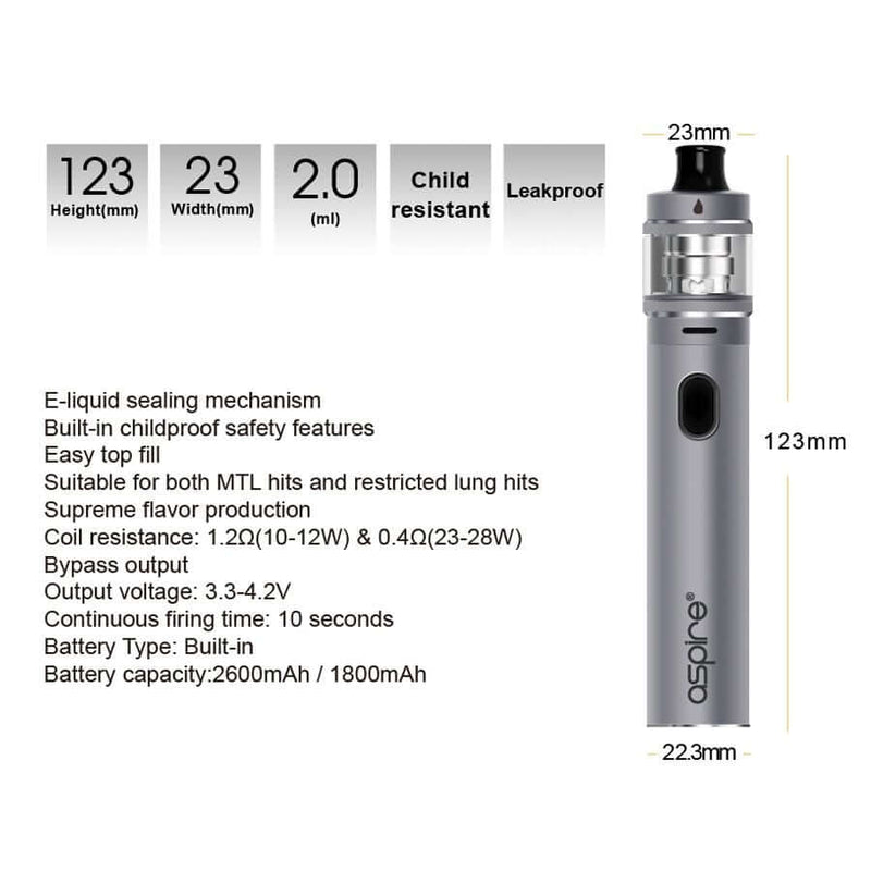 Aspire Tigon Vape Kit Specifications