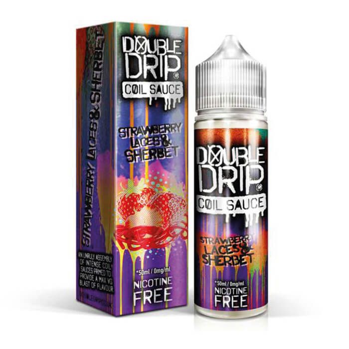 Double Drip Strawberry Laces and Sherbet Short fill Vape eliquid 50ml vape Juice Bottle 