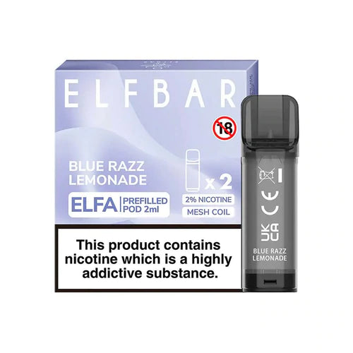 Elf Bar Elfa Blue Razz Lemonade Flavour Pre Filled Pods
