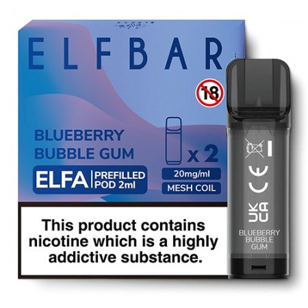 Elfa pre filled blueberry bubblegum pod