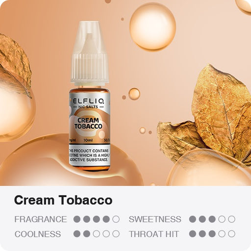 Elf Bar ElfLiq Vape Liquid Cream Tobacco Nic Salt