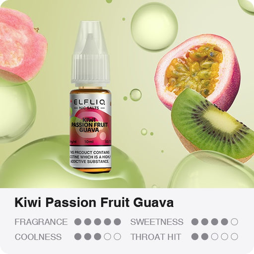 Elf Bar ElfLiq Vape Liquid Kiwi Passion Fruit Guava Nic Salt
