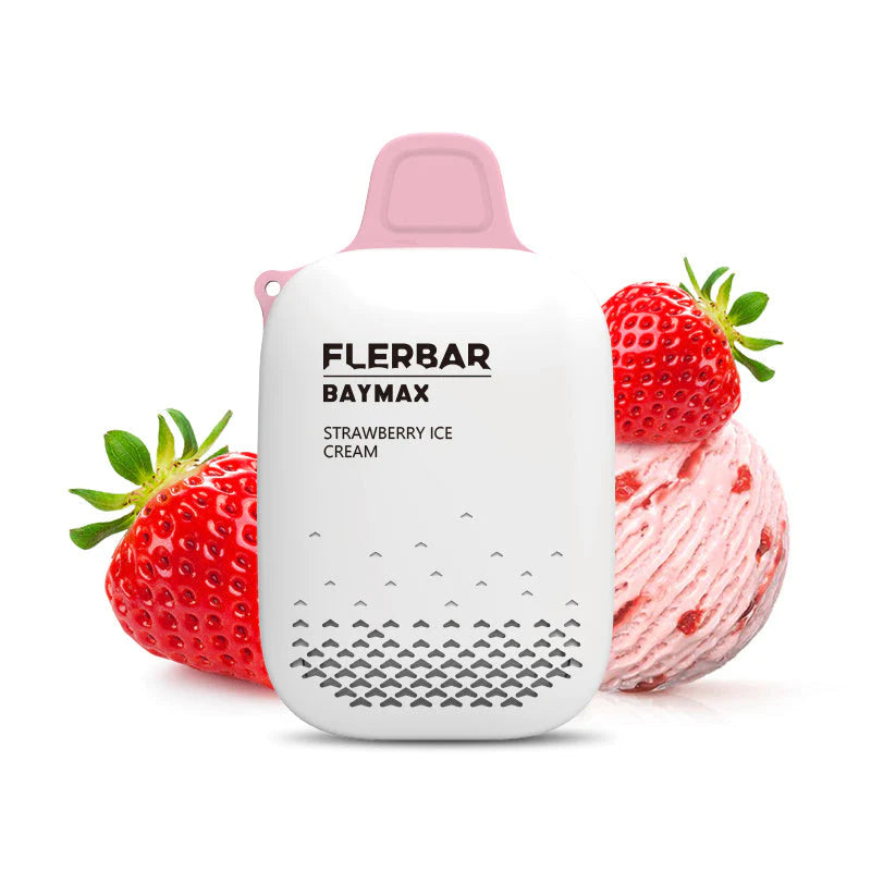 flerbar baymax zero nicotine disposable vape strawberry ice cream