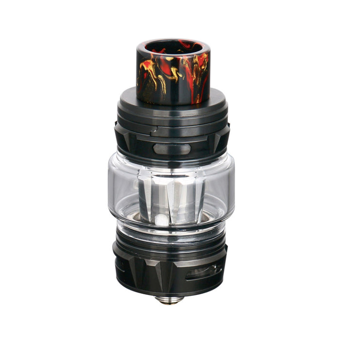 Horizontech Falcon King Vape Tank Black with Black and Red Marble Drip Tip